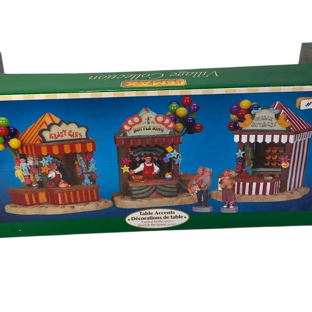Lemax Carnival Kiosks Christmas Village Fair Game Booths Set 43440 Boxed 2004‎